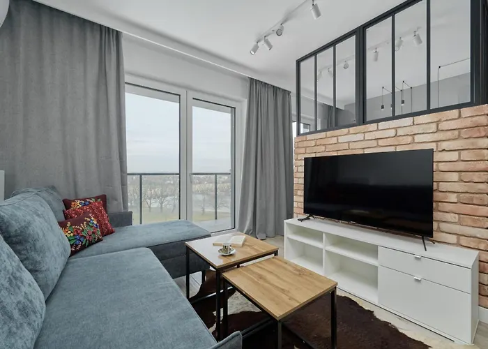 Apartment River View With Balcony & Free Garage By Renters Wroclaw